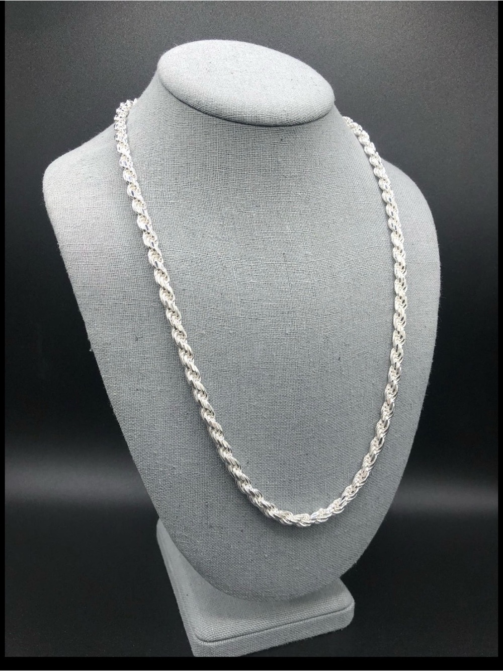 Sterling Rope Chain Necklace in Silver - Elegant Everyday Wear
